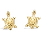Boucles d'oreilles puces tortues en plaqué or.