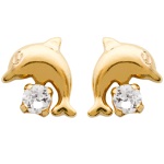 Boucles d'oreilles en plaqué-or et cristal.