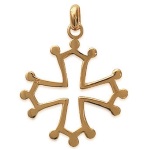 Pendentif croix occitane en plaqué or.