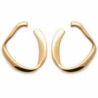 Boucles d'oreilles pendantes au motif de cercle difforme en plaqué or jaune 18 carats.