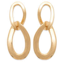 Boucles d'oreilles pendantes en plaqué or jaune 18 carats.