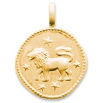 Pendentif signe du zodiaque lion en plaqué or 18 carats.