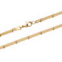 Bracelet composé de deux chaînes attachées en plaqué or jaune 18 carats.