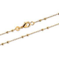 Bracelet composé d'une chaîne avec boules en plaqué or jaune 18 carats.
