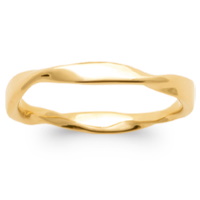 Bague anneau difforme en plaqué or jaune 18 carats.