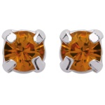 Boucles d'oreilles en argent 925/000 et cristal orange.