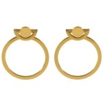 Boucles d'oreilles pendantes avec cercles en acier doré.