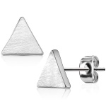 Boucles d'oreilles triangles en acier chirurgical 316L.