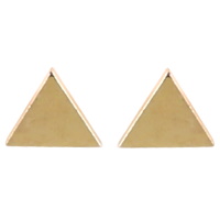 Boucles d'oreilles puces triangles en acier doré.