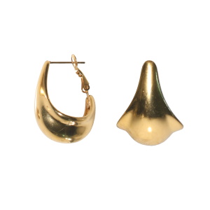 Boucles d'oreilles pendantes en acier doré.