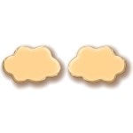 Boucles d'oreilles puces nuage en plaqué or.