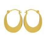 Boucles d'oreilles créoles forme ovale fil plat en plaqué or.