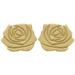 Boucles d'oreilles puces en forme de rose en plaqué or.