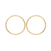 Boucles d'oreilles pendantes en forme de cercle martelé en plaqué or jaune 18 carats.