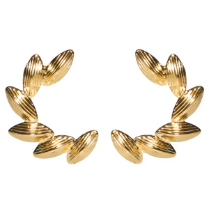 Boucles d'oreilles pendantes en acier doré.