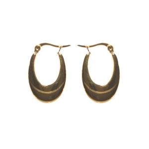 Boucles d'oreilles créoles en acier doré.