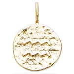 Pendentif signe du zodiaque verseau en plaqué or.