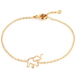 Bracelet avec éléphant ajouré en plaqué or 18 carats.