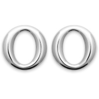 Boucles d'oreilles pendantes en forme de O en argent 925/000 rhodié.