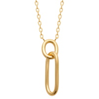 Collier composé d'une chaîne et d'un pendentif en plaqué or jaune 18 carats. Fermoir mousqueton avec anneau de rappel à 40, 42 et 45 cm.