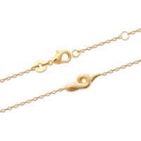 Bracelet composé d'une chaîne et d'un serpent en plaqué or jaune 18 carats. Fermoir mousqueton avec anneaux de rappel à 16 et 18 cm.