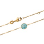 Bracelet en plaqué or et pierre d'imitation turquoise.