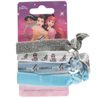 Lot de 4 élastiques pour cheveux sur le thème des princesses Disney (Cendrillon). S'utilise également en bracelet.