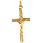 Pendentif croix en plaqué or.