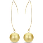 Boucles d'oreilles pendantes avec boules en plaqué or.