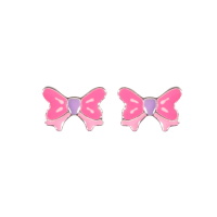 Boucles d'oreilles puces en forme de papillon en argent 925/000 et émail de couleur.