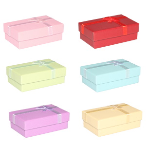 Ecrin boîte cadeau pour parure avec nœud papillon. 6 coloris différents. Vendu à l'unité. Votre choix en commentaires.