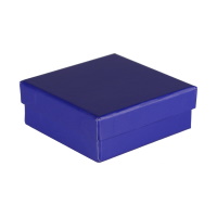 Boîte cadeaux écrin pour parure en carton de couleur bleue. Intérieur en mousse.