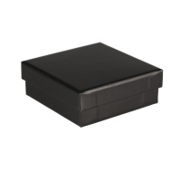 Boîte cadeaux écrin pour parure en carton de couleur noire. Intérieur en mousse.