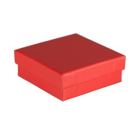 Boîte cadeaux écrin pour parure en carton de couleur rouge. Intérieur en mousse.