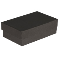 Boîte cadeaux écrin pour parure en carton de couleur noire. Intérieur en mousse.