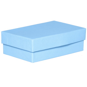Ecrin pour parure de couleur bleue. Intérieur mousse.