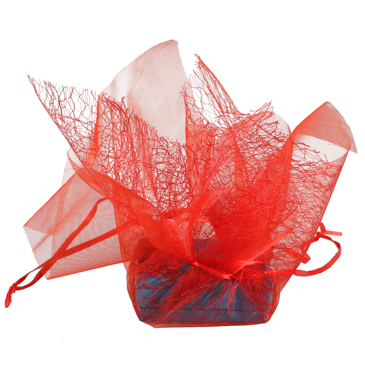 Pochette emballage cadeau en organza de couleur rouge.<br/>Idéal pour écrin et boite cadeau pour bague, parure et collier.  Adolescent Adulte Enfant Femme Fille Garçon Homme Indémodable Mixte 