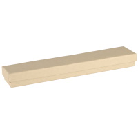 Magnifique écrin pour bracelet, gourmette ou chaîne en carton de couleur marron clair beige. Intérieur en mousse avec attaches.