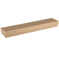Magnifique écrin pour bracelet, gourmette ou chaîne en carton de couleur marron. Intérieur en mousse avec attaches.