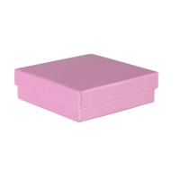 Ecrin boîte cadeau pour parure (boucles d'oreilles, collier) en carton de couleur rose violet. Intérieur en mousse.