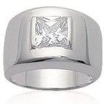 Bague en argent 925/000 et oxyde de zirconium.