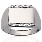 Bague chevalière en argent 925/000 rhodié.