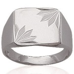 Bague chevalière en argent 925/000 rhodié.