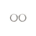 Petites boucles d'oreilles créoles mixtes en argent 925/000. Fil rond.