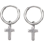 Créoles croix mixtes en argent 925/000.