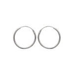 Boucles d'oreilles créoles en argent 925/000. Fil rond.