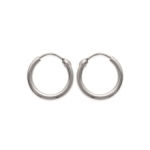 Boucles d'oreilles créoles en argent 925/000. Fil rond.