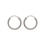 Boucles d'oreilles créoles en argent 925/000. Fil rond.