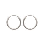 Boucles d'oreilles créoles en argent 925/000. Fil rond.