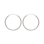 Boucles d'oreilles créoles en argent 925/000. Fil rond.